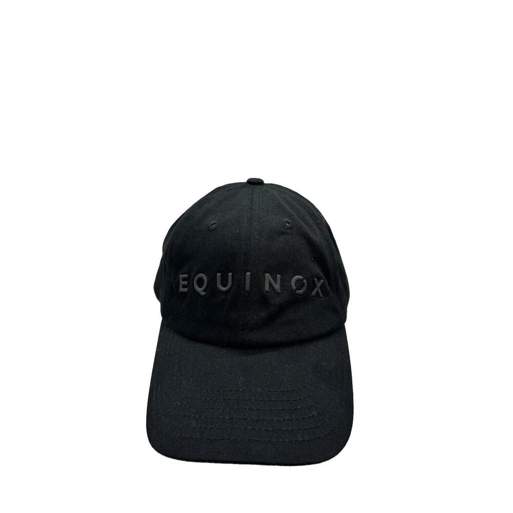 Equinox Gym DL Snapback Hat Black Raised Rubber Logo It's Not Fitness It's Life